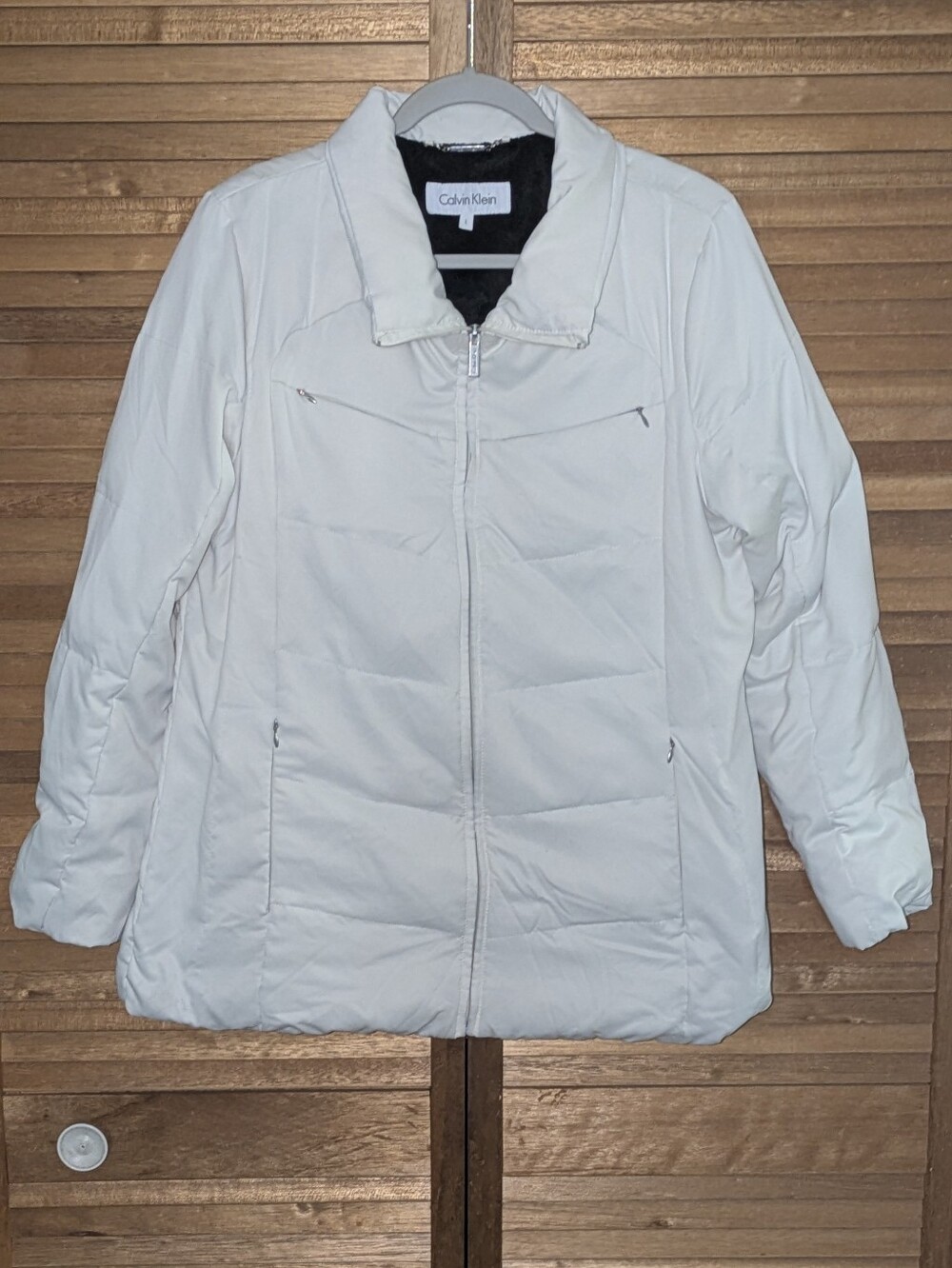 Calvin Klein Women's Off-White Quilted Puffer Jacket